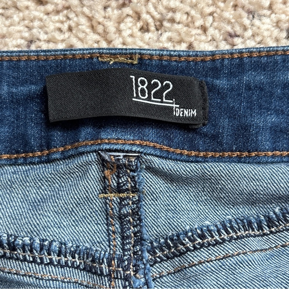 1822 Denim Medium Wash High Rise Skinny Raw Hem Women’s Jeans 14 - Picture 10 of 11
